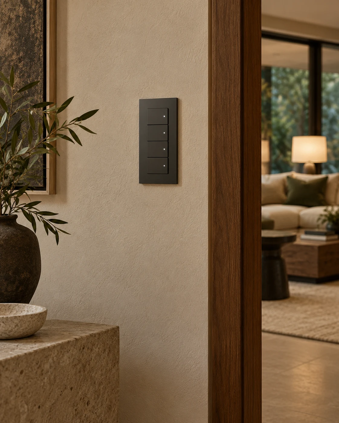keypad or touch panel in a finished wall